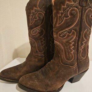 Dan Post Lady Bay Apache Western Boots Women’s 10M Brown Leather Snip Toe